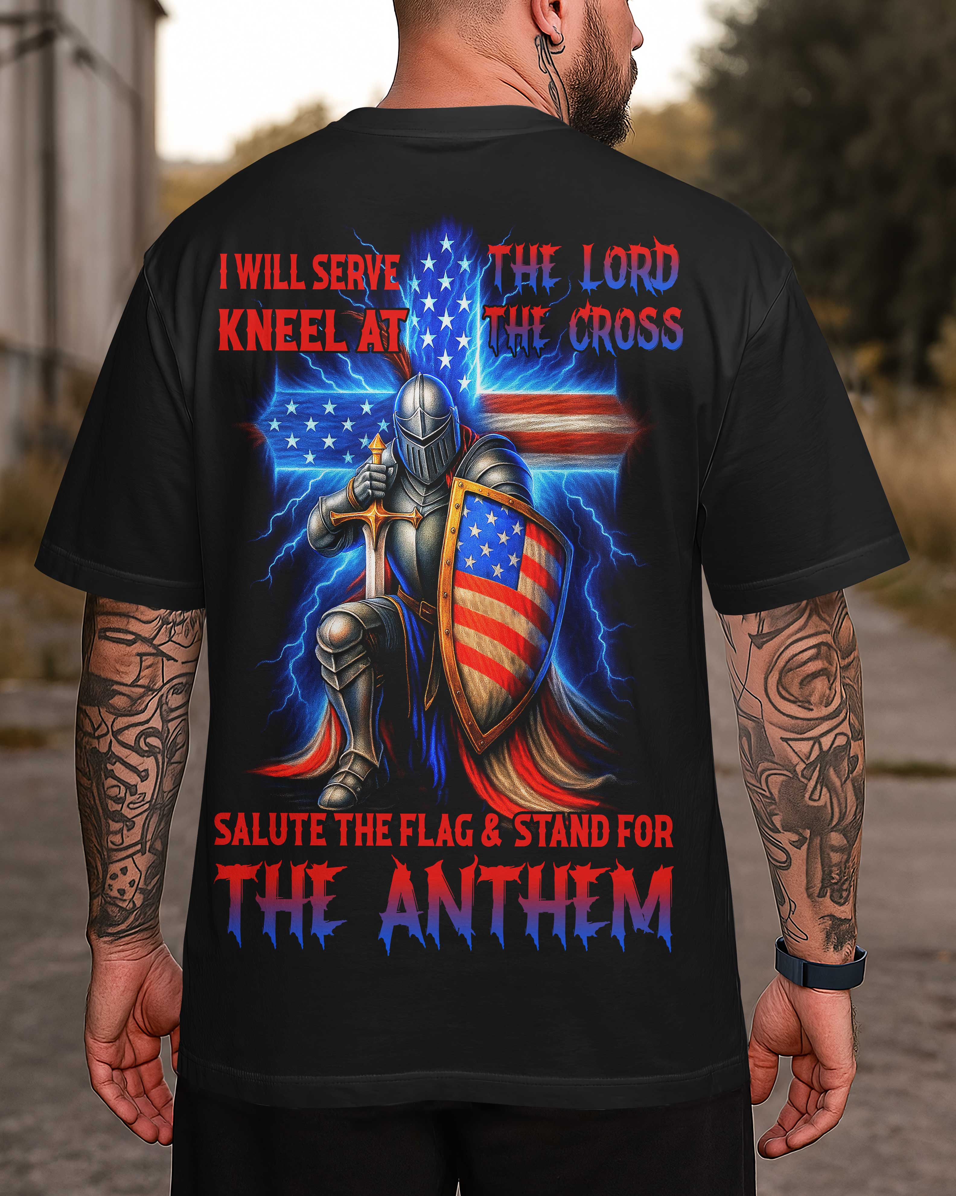 Camiseta estampada integral Serviré al Señor