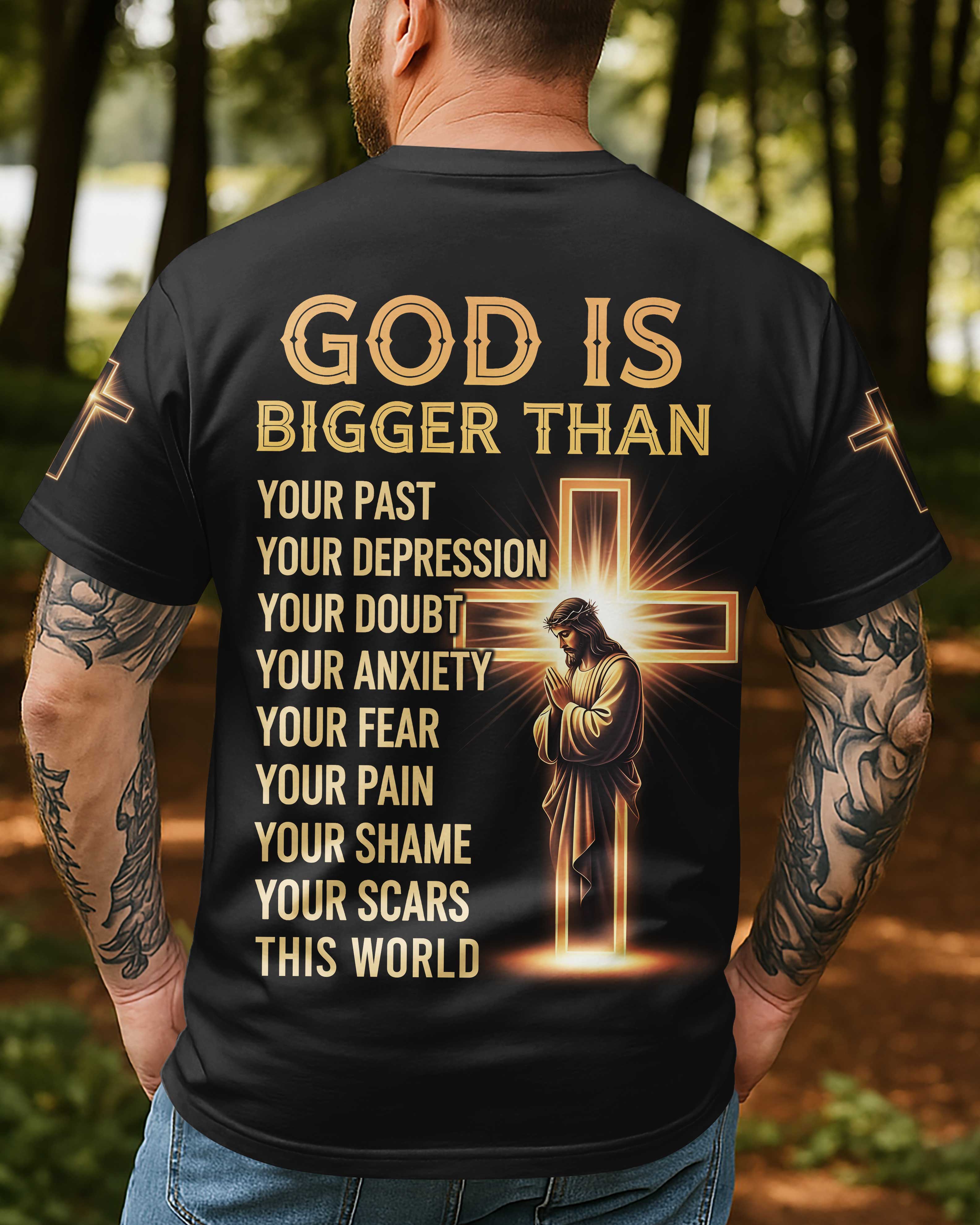 Gott ist größer als alles All-Over-Print T-Shirt