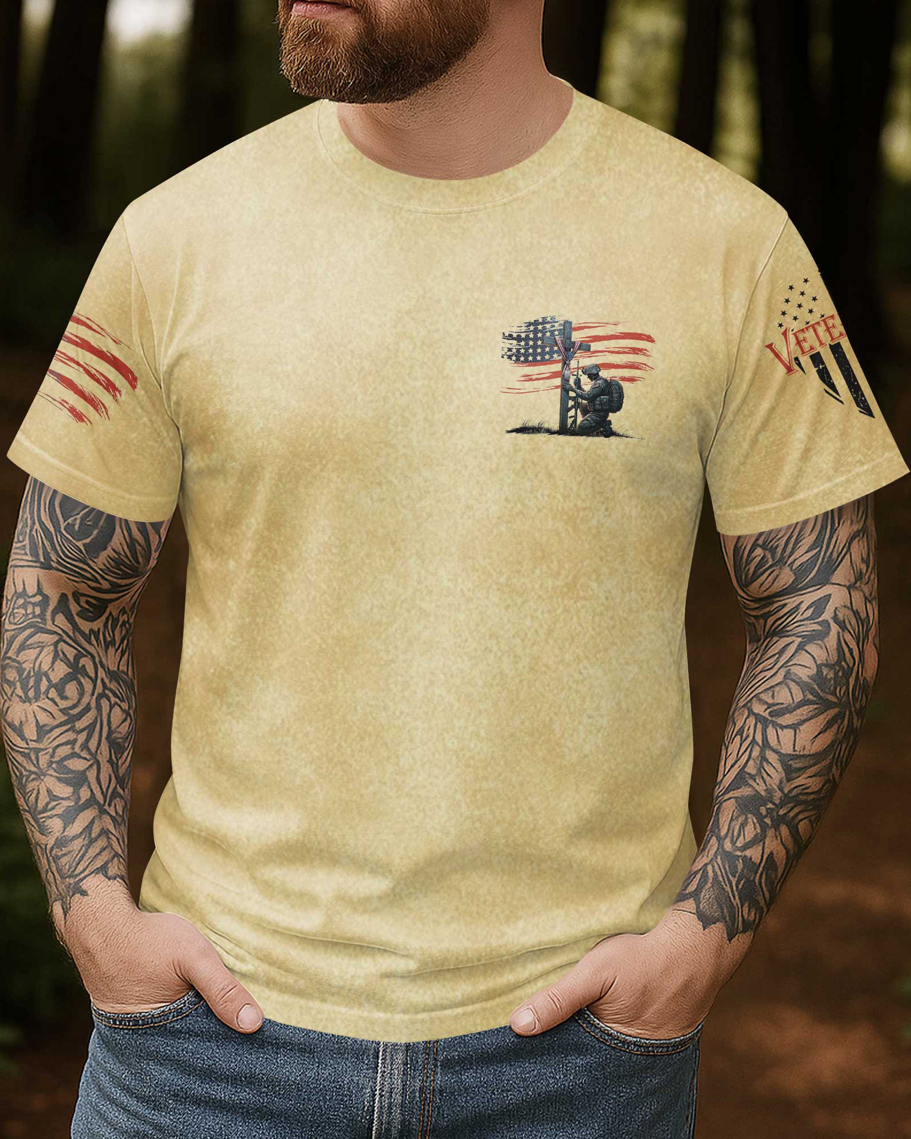 T-shirt imprimé « Fierté d'être vétéran »