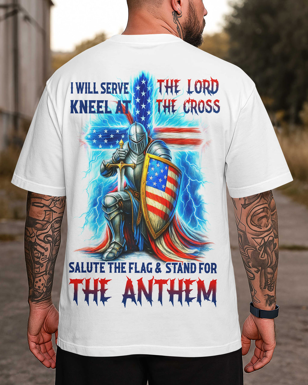 I Will Serve The Lord Allover Print T-Shirt