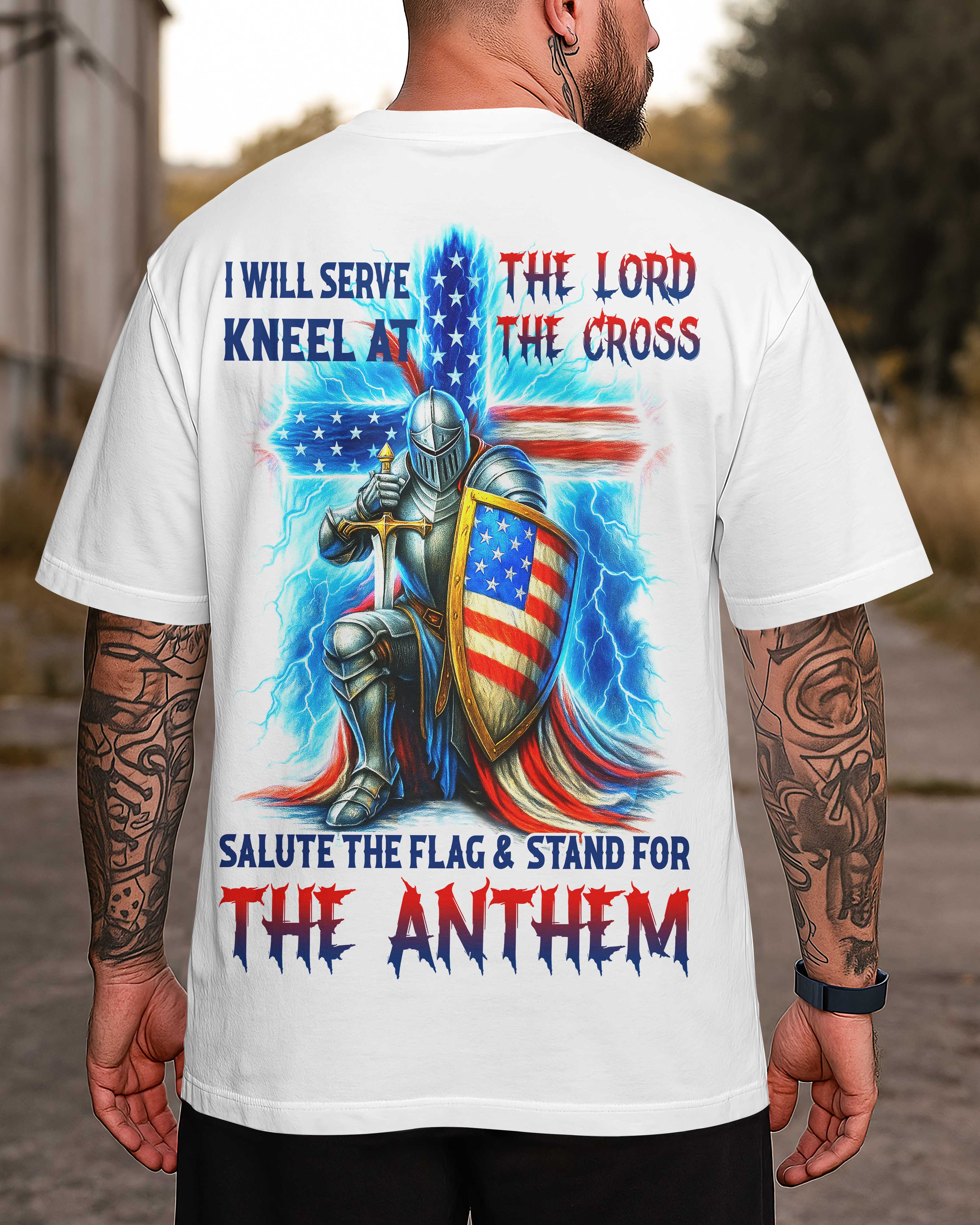 I Will Serve The Lord Allover Print T-Shirt