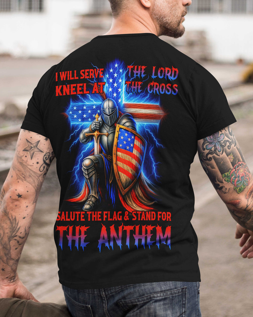 I Will Serve The Lord Allover Print T-Shirt