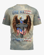 "One Nation Under God" Allover-Print T-Shirt