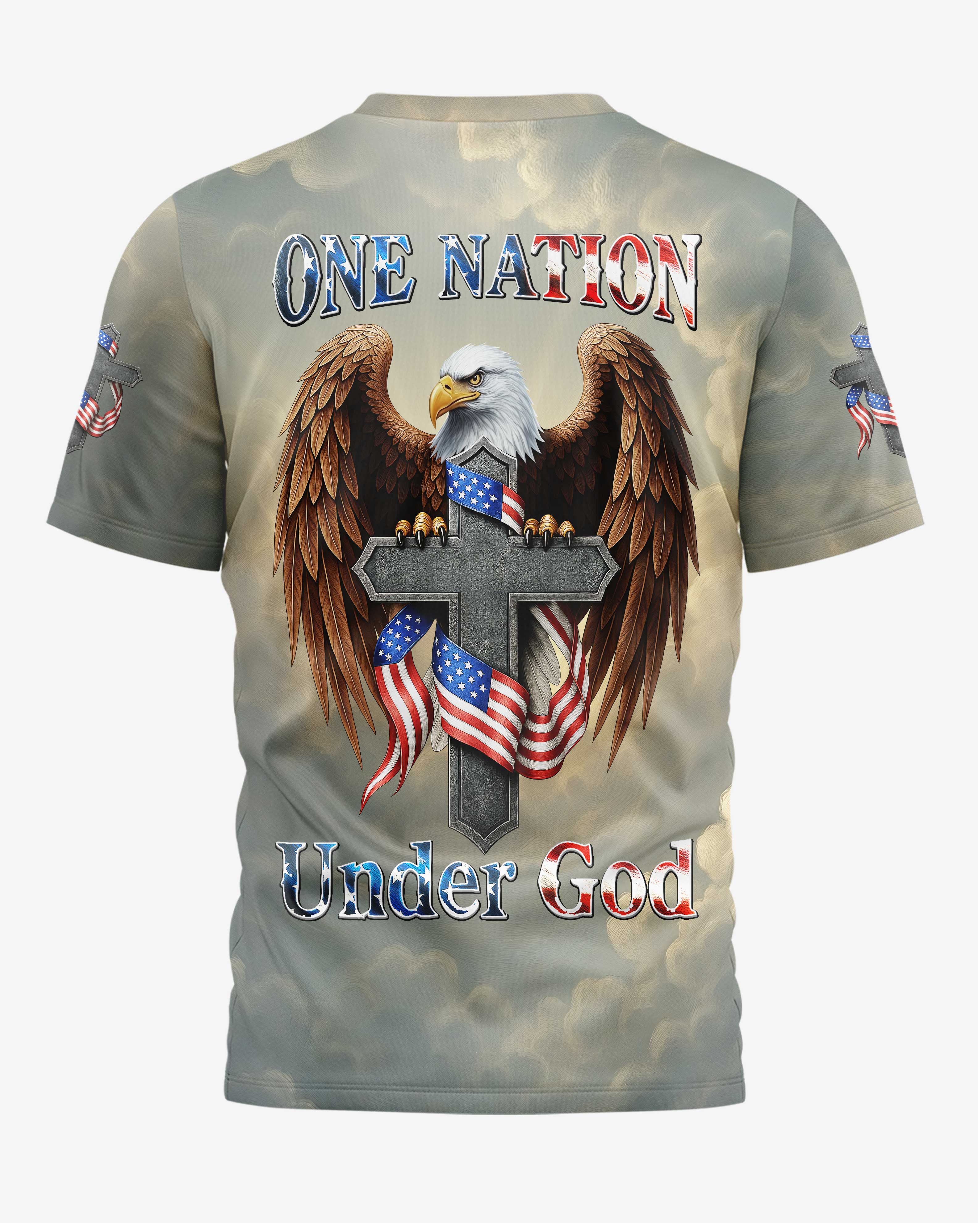 "One Nation Under God" Allover-Print T-Shirt