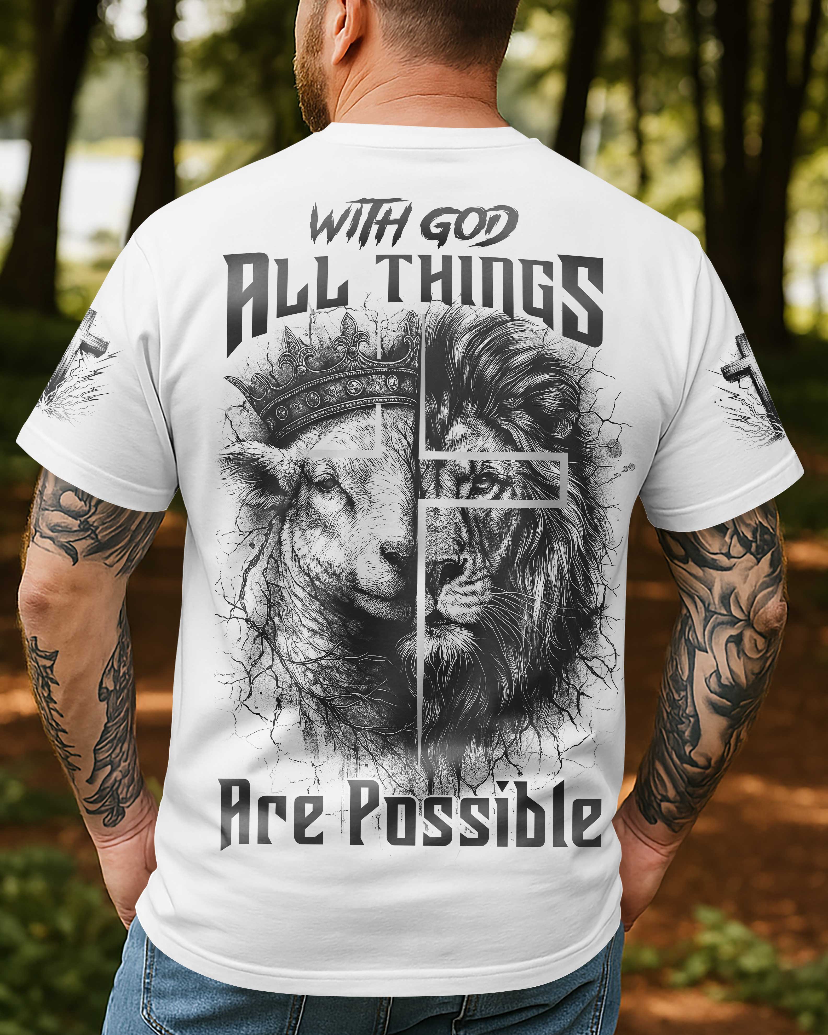 Mit Gott sind alle Dinge möglich Allover-Print T-Shirt