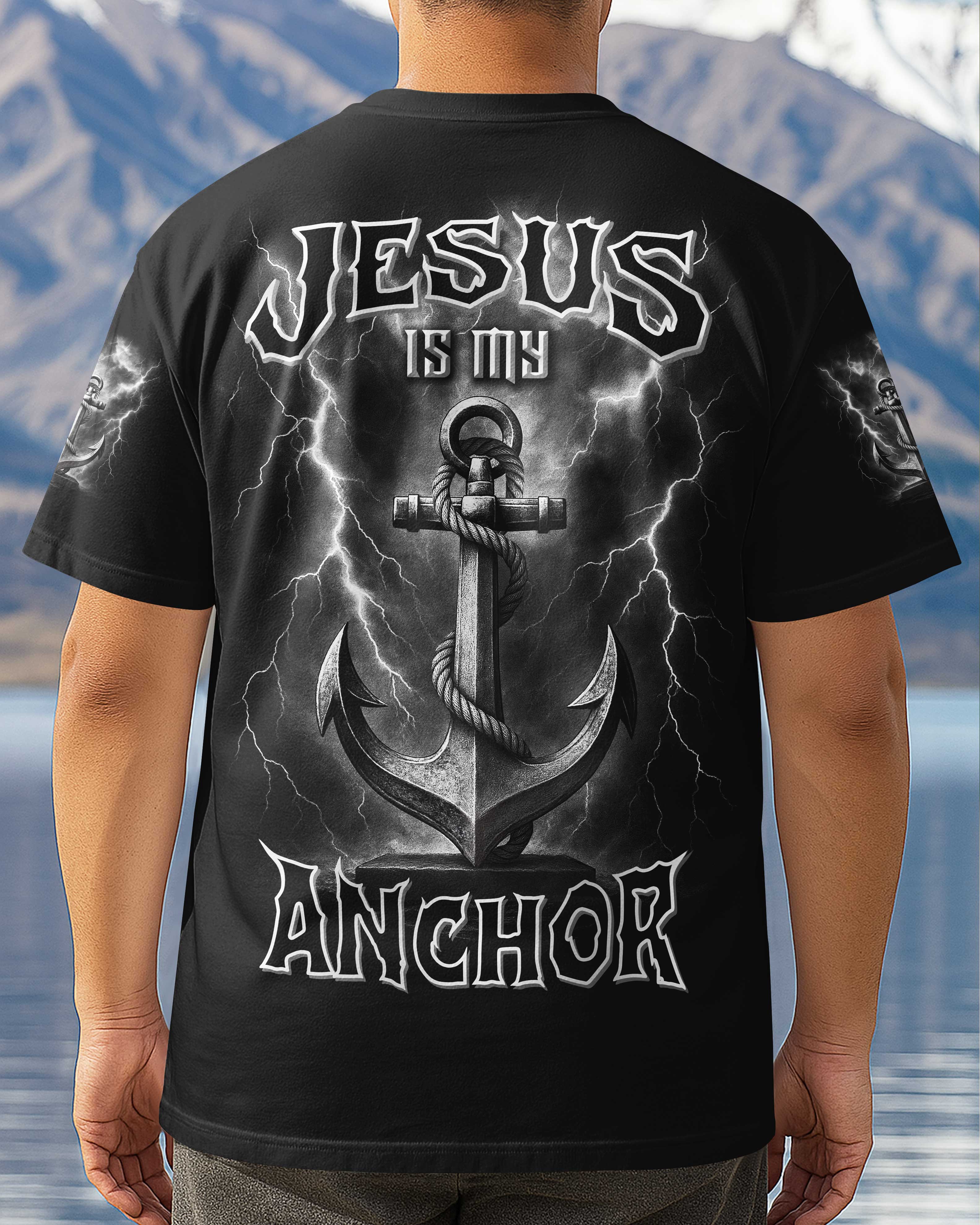 Jesus Ist Mein Anker Allover-Print T-Shirt
