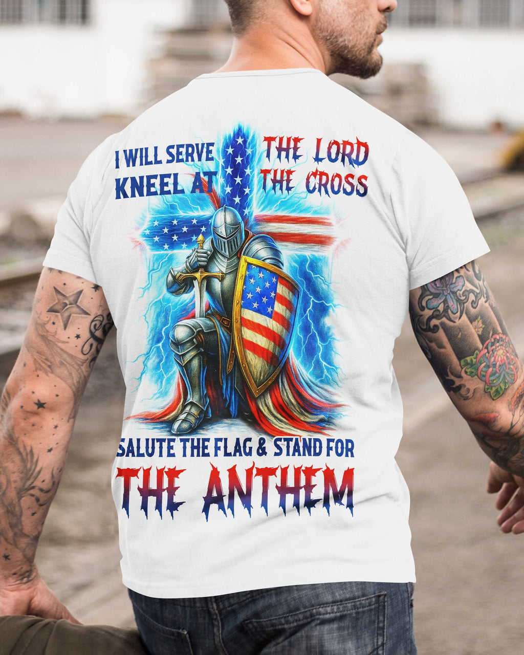 I Will Serve The Lord Allover Print T-Shirt