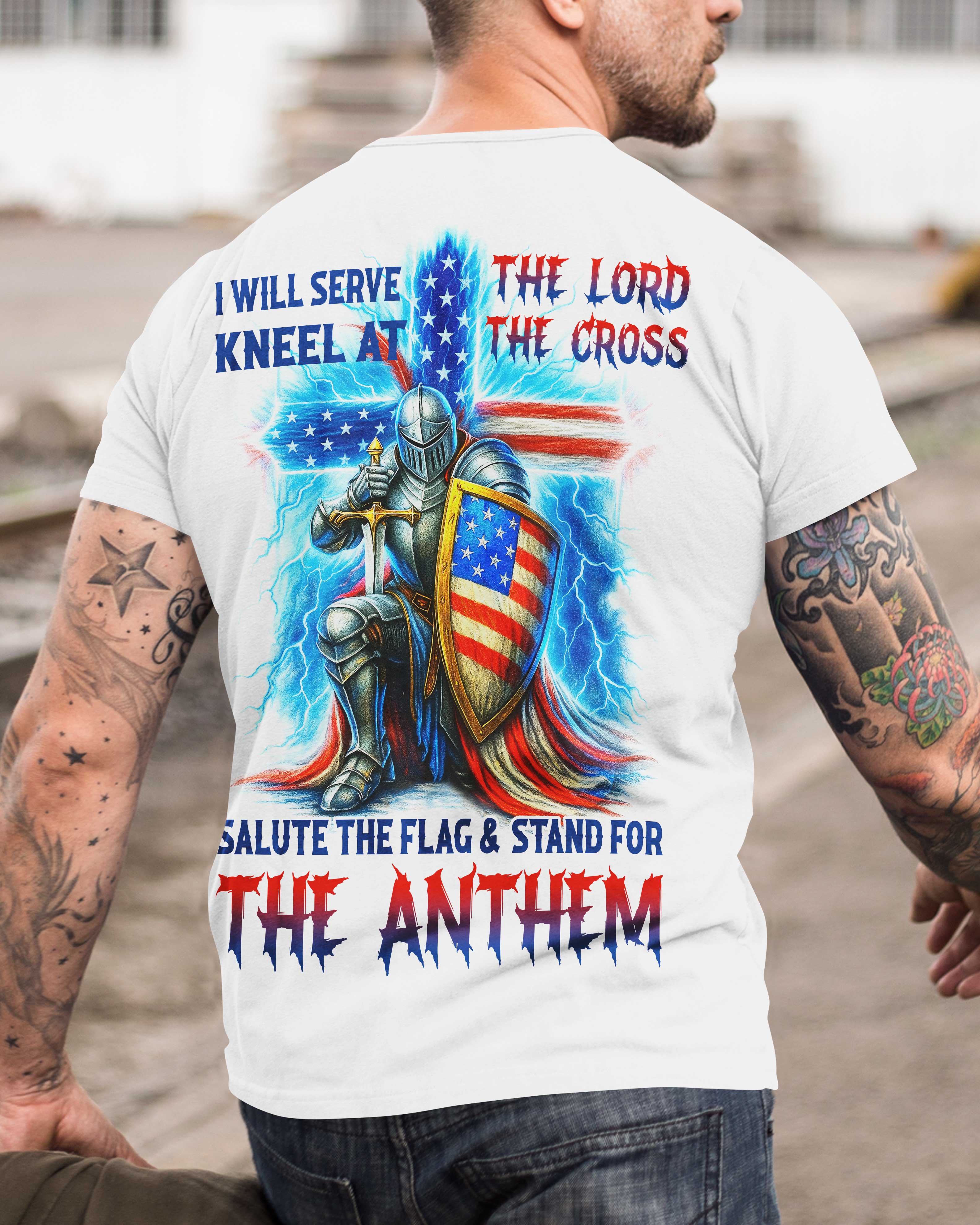 I Will Serve The Lord Allover Print T-Shirt