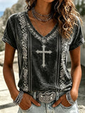 Women's Western Faith V-Neck Top
