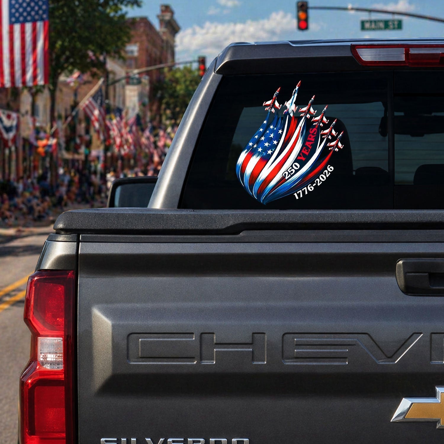 America 250th Anniversary Decal 1776-2026 Patriotic USA Flag Car Window Sticker