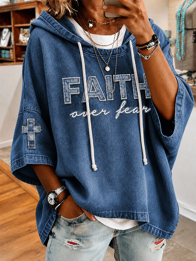 Women'S FAITH Over Fear Printed Hoodie