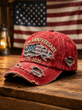 Vintage Distressed Denim USA 250th Anniversary Flag Baseball Cap