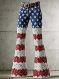Women'S Casual Retro-Print Trousers