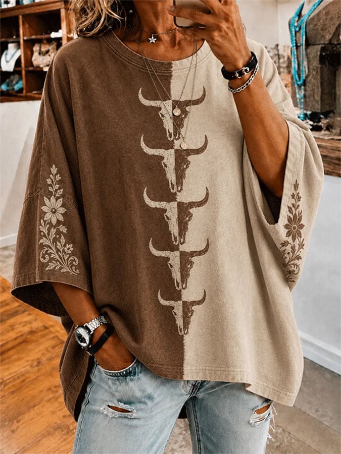 Women's Vintage Print Casual Shirt