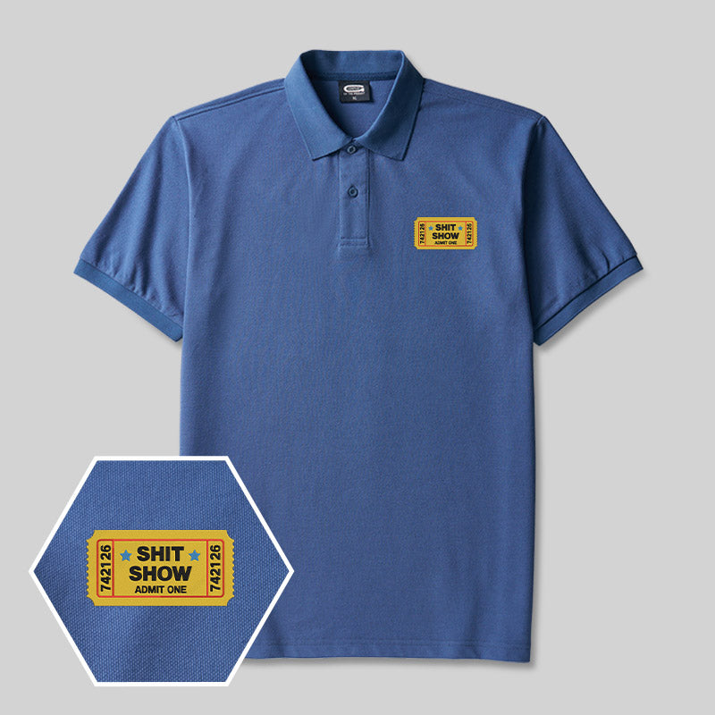 Shit Show Geek Embroidered Polo Shirt