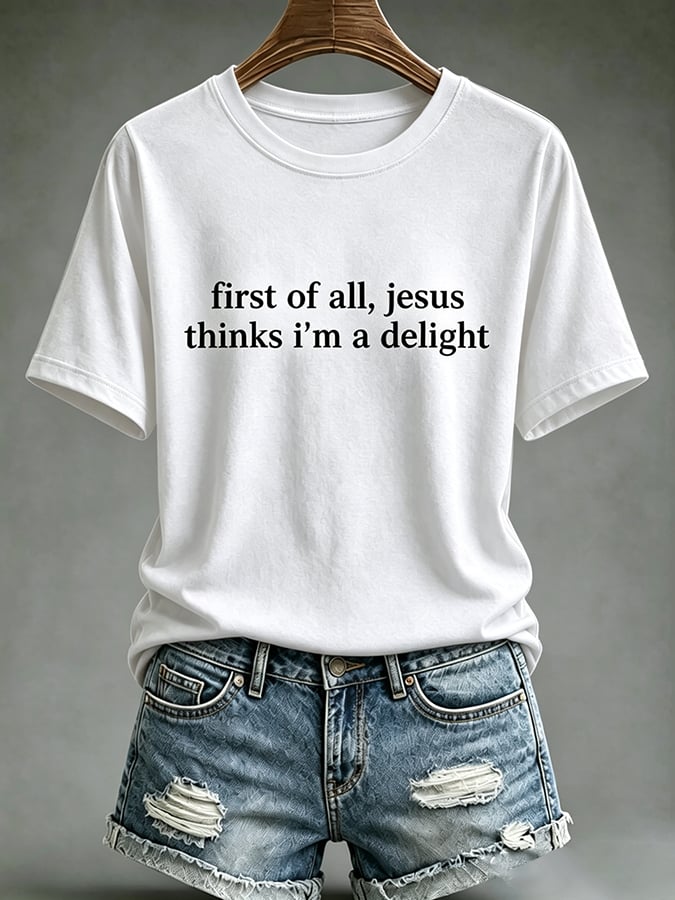 Parte superior estampada de fe con cruz para mujer: «Jesús, el camino, la verdad y la vida»