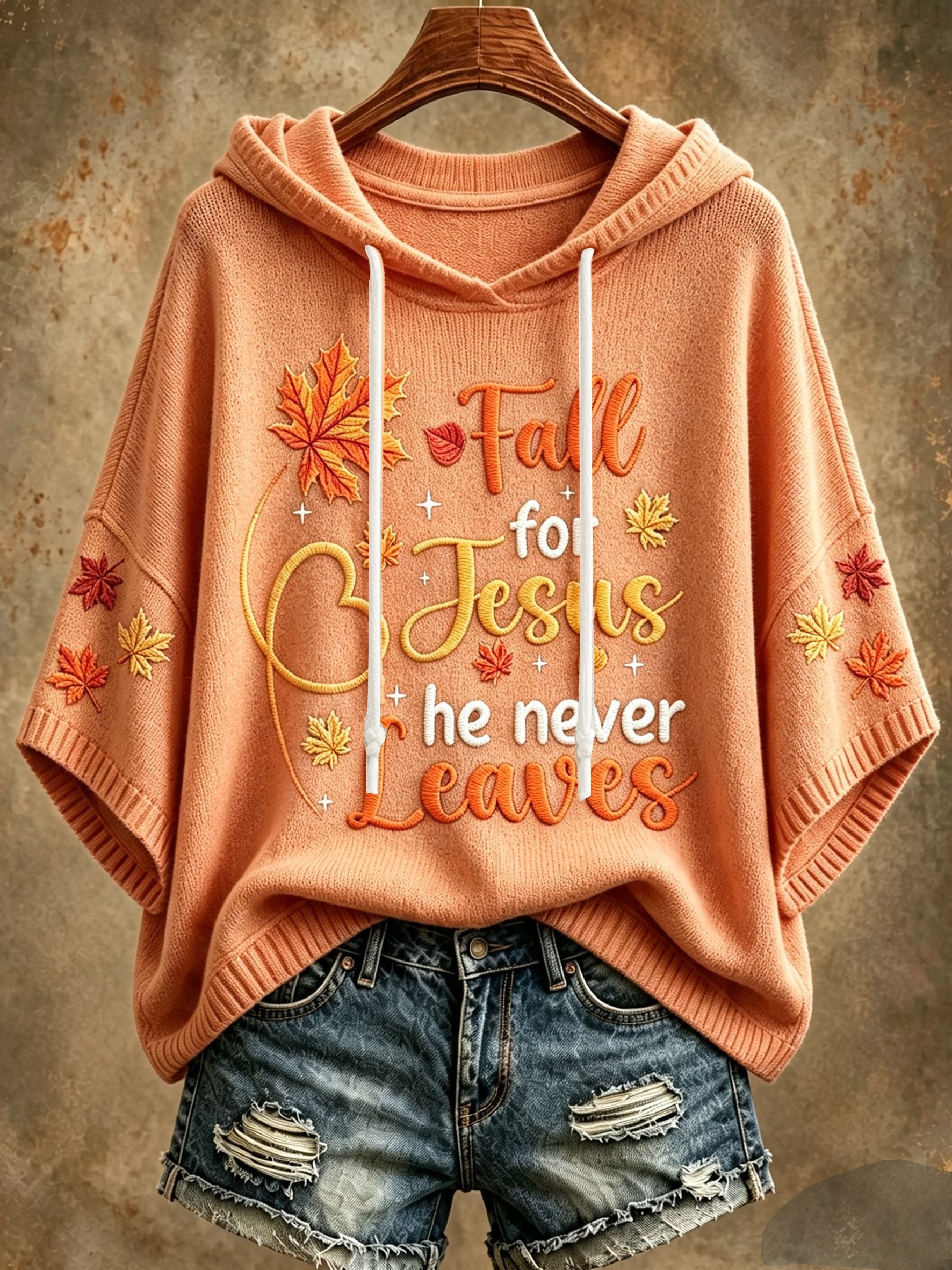 Sudadera con capucha de otoño de fe en Jesús para mujer
