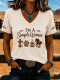 Women's Vintage Western Faith-Print Top