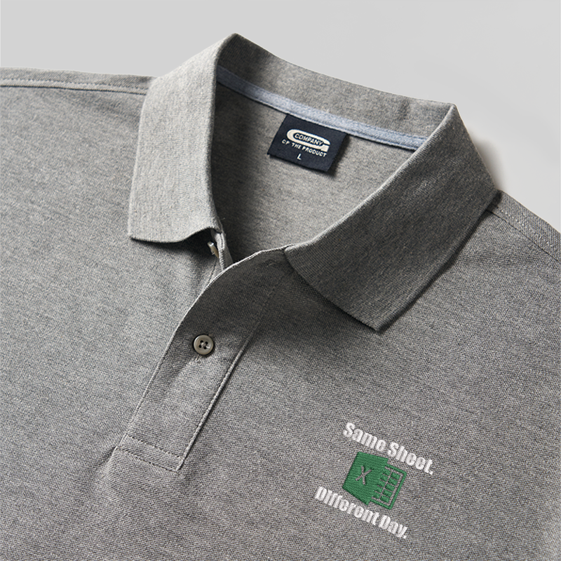Same Sheet Different Day Geek Embroidered Polo Shirt