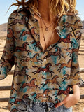Women's Casual Print Short-Sleeve Shirt