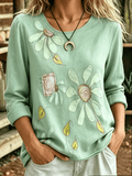 Woman's Western style Printed Long-Sleeved T-Shirt