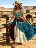 Women's Retro Western Print Short-Sleeve Dress
