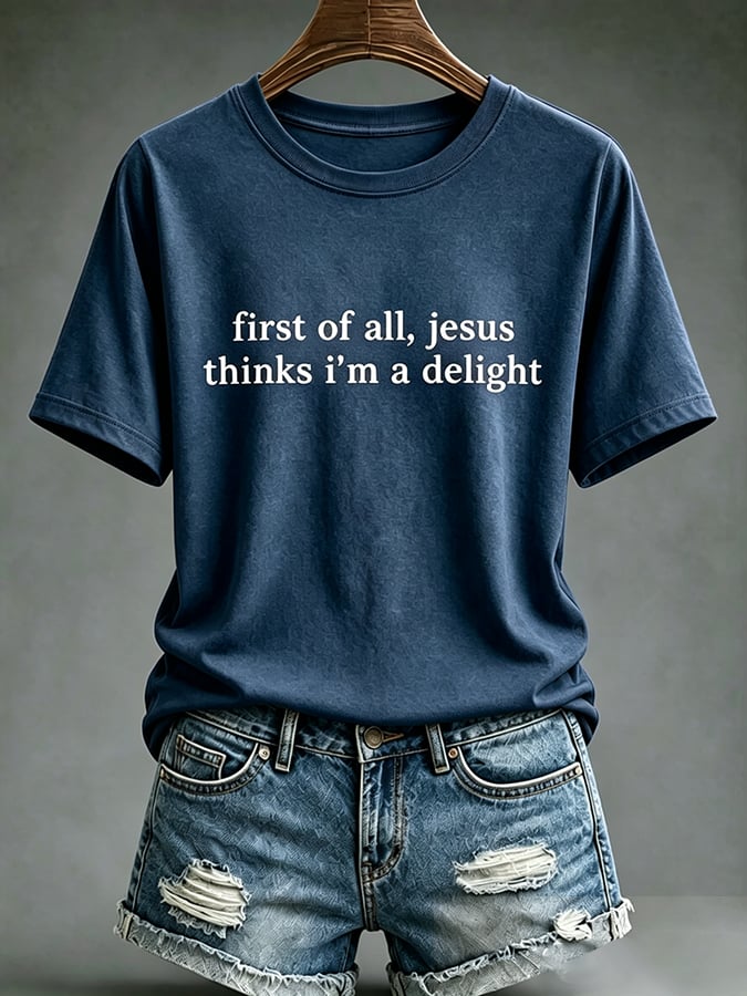 Parte superior estampada de fe con cruz para mujer: «Jesús, el camino, la verdad y la vida»