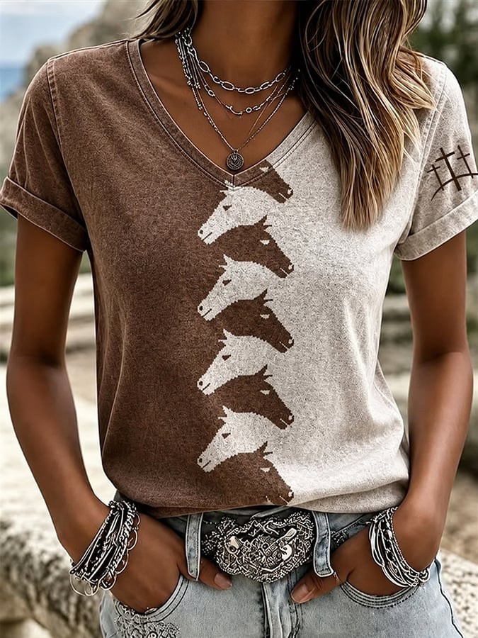 Women's Western Faith V-Neck Top