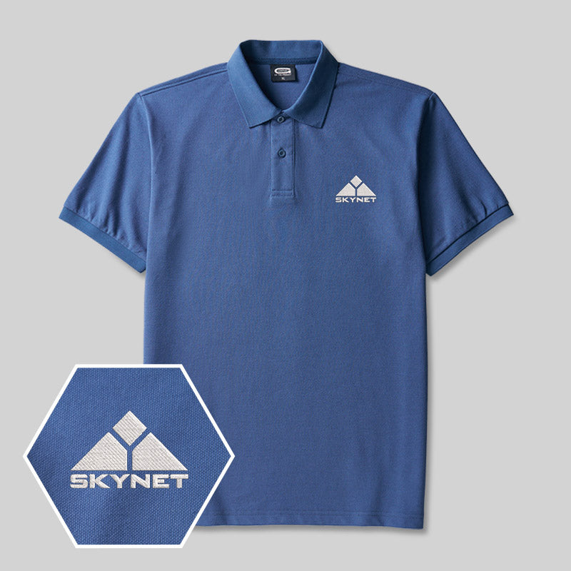 Geek Skynet Embroidered Polo Shirt
