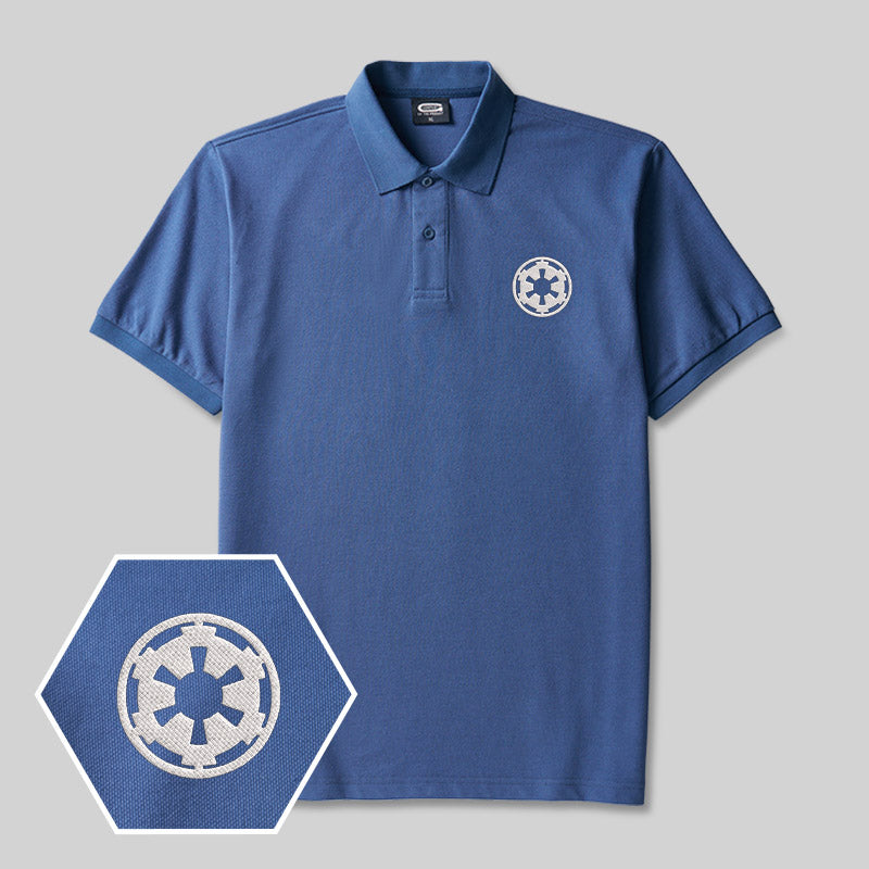 Premium Sci-Fi Embroidered Black Polo Shirt | Galactic Emblem Geek Apparel (M-5XL)