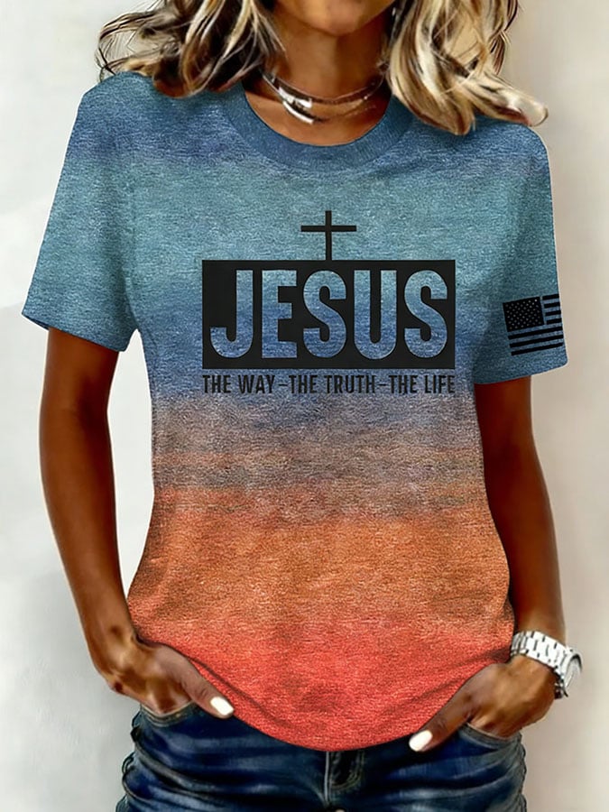 Camiseta de mujer con estampado de fe