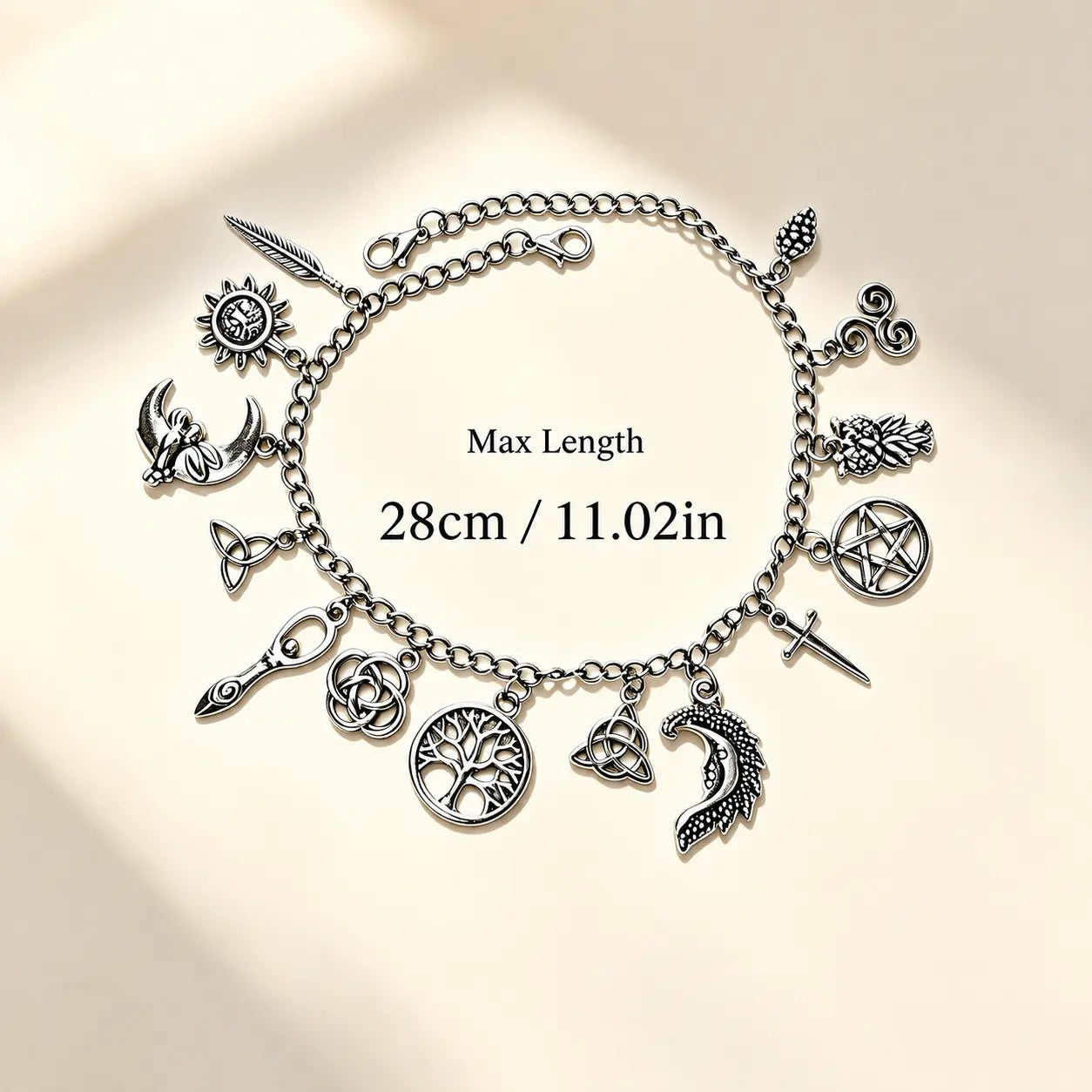 2-in-1 Vintage Moon & Tree of Life Charm Bracelet Anklet for Women