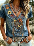 Women'S Casual Retro Western-Style Faith T-Shirt