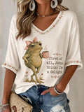 Damen-T-Shirt mit „Jesus Thinks I'm A Delight“-Aufdruck, leger
