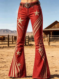 Women'S Casual Retro-Print Trousers
