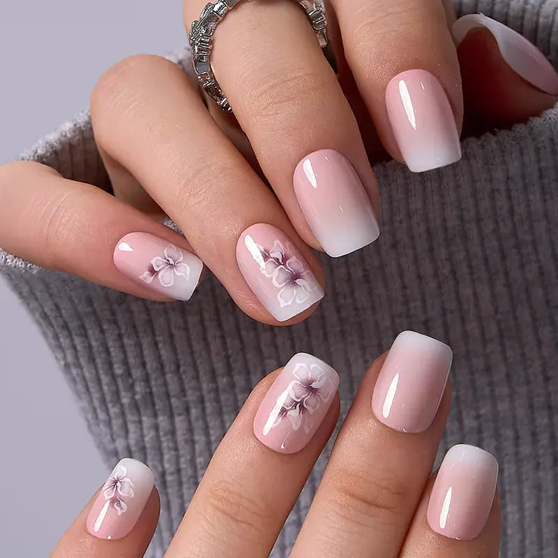 30-Piece Blush Glossy Press-On Nails – Short Natural Everyday Manicure