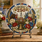 America 250 Acrylic Puzzle Hanging Ornament – 1776–2026 Patriotic Suncatcher Decor