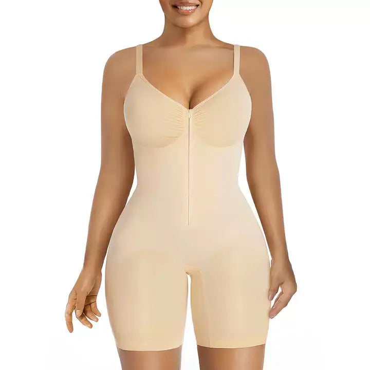 Body moldeador con cremallera para mujer | Moldeador corporal sin costuras con control de abdomen