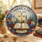America 250th Anniversary Acrylic Puzzle Hanging Ornament | 1776–2026 Patriotic Window Suncatcher Decor