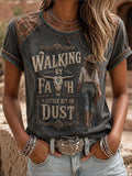 Women's Walking By Faith & A Little Bit Of Dust Short-sleeved T-shirt