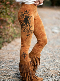 Women'S Western Style Cross Print Leggings