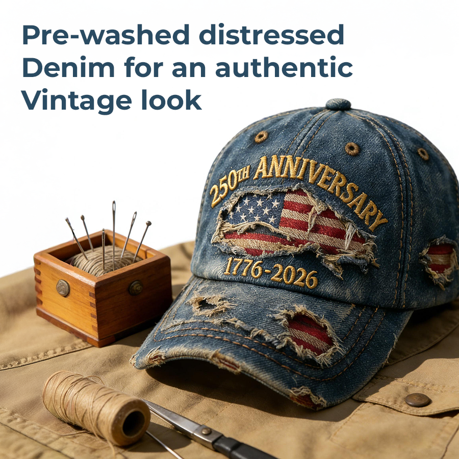 🏆Hand-Embroidered Artisan Cap💖US 250th Anniversary Casual Hat
