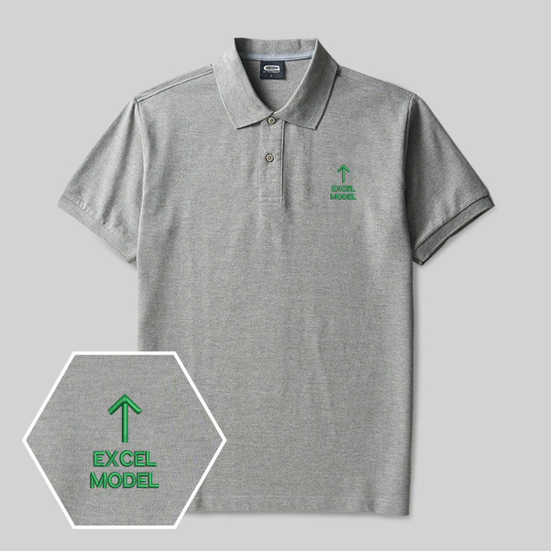 Excel Model Geek Embroidered Polo Shirt