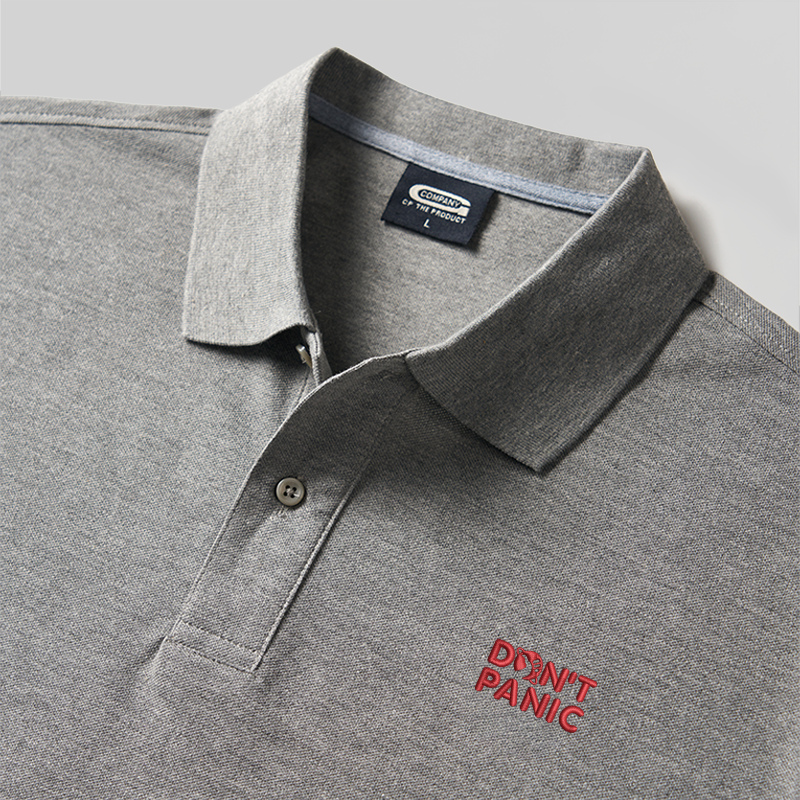 Don't Panic Geek Embroidered Polo Shirt