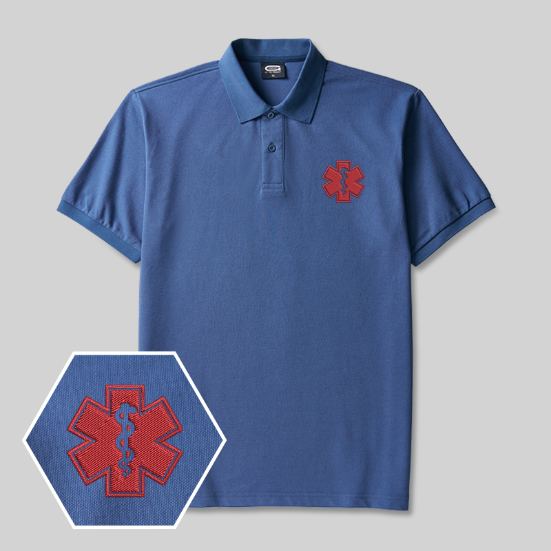 Emotional Support Human Geek Embroidered Polo Shirt