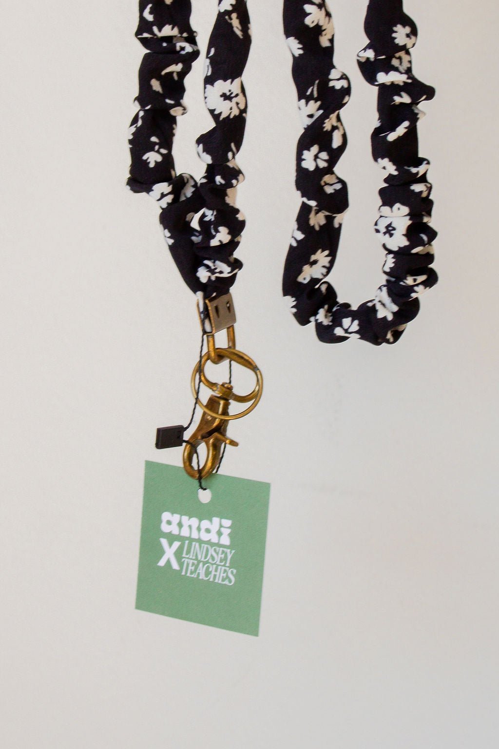Onyx Floral Lanyard