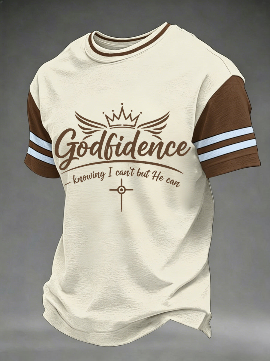Men's Godfidence Knowing I Can't But He can Print Tee