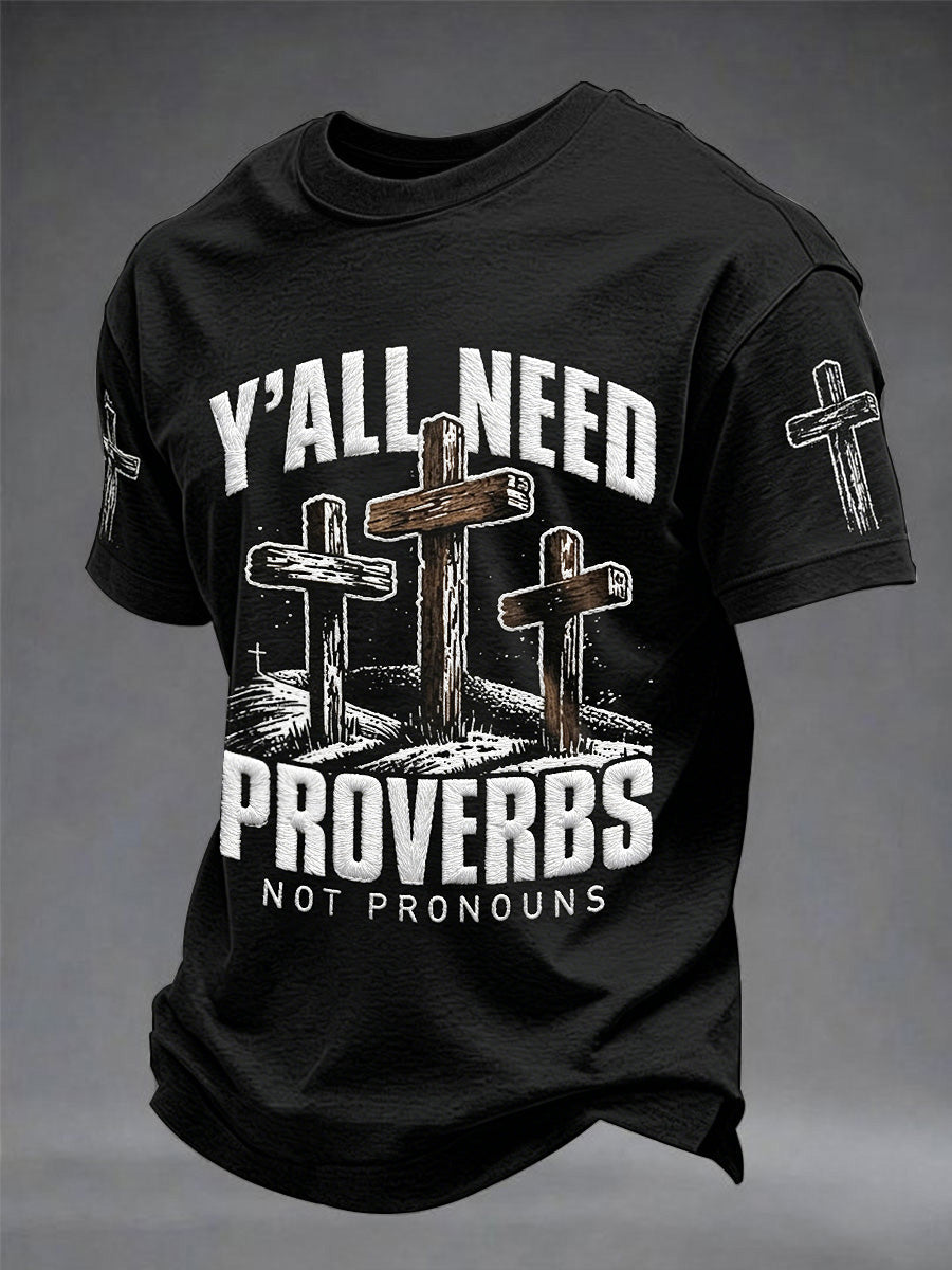 Men's Christian Cross Print Tee