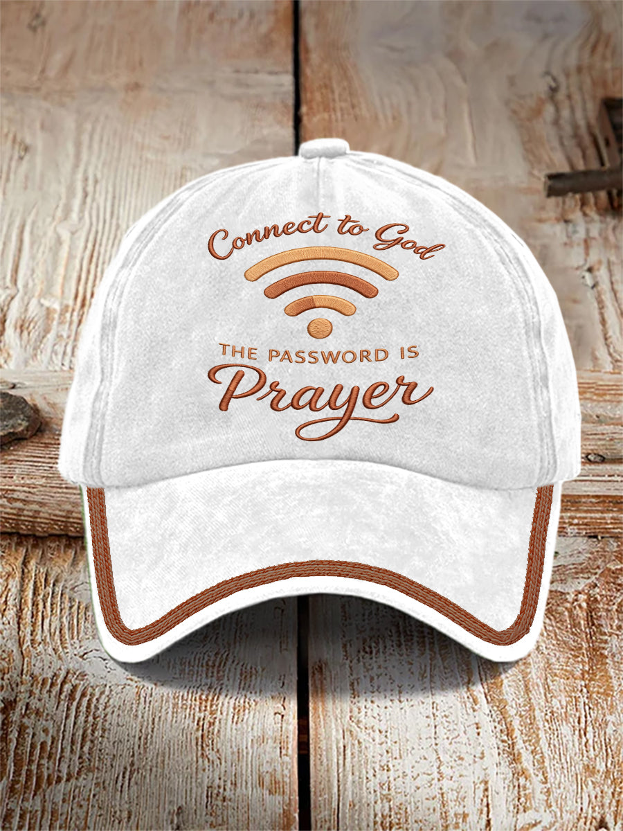 Gorra unisex «Conéctate con Dios; la contraseña es la oración»