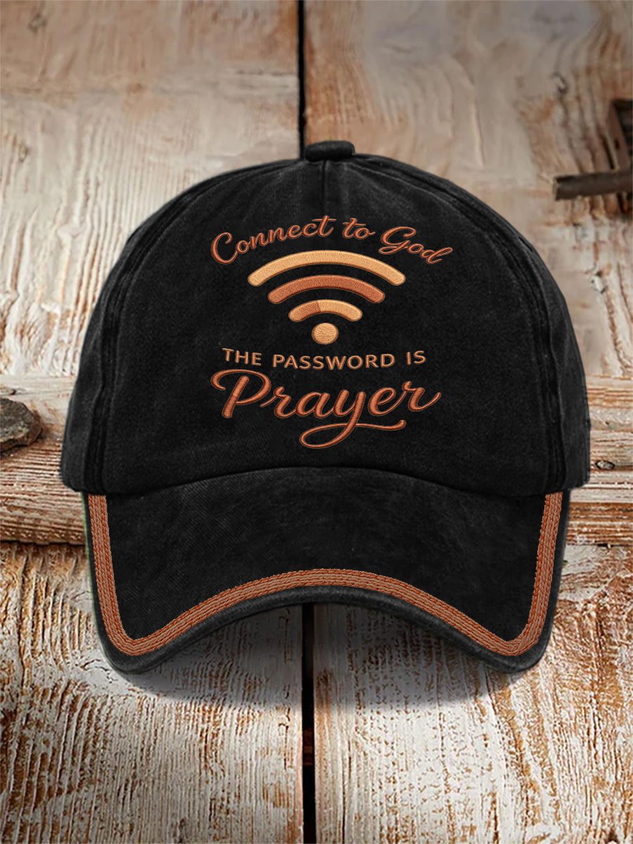 Gorra unisex «Conéctate con Dios; la contraseña es la oración»